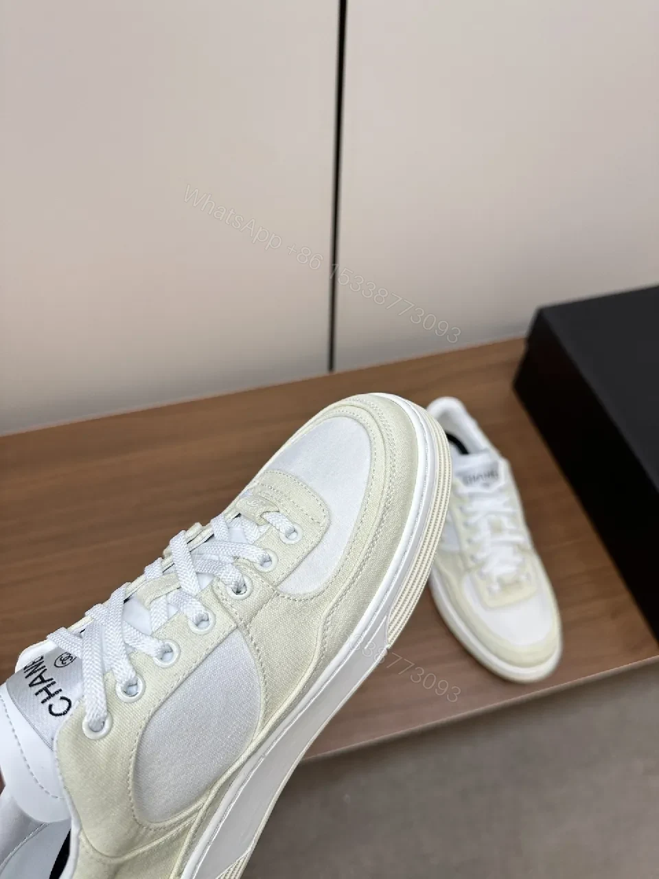View 8 of Neutral Texture Chanel-Inspired Sneaker: Premium Comfort Slipstream