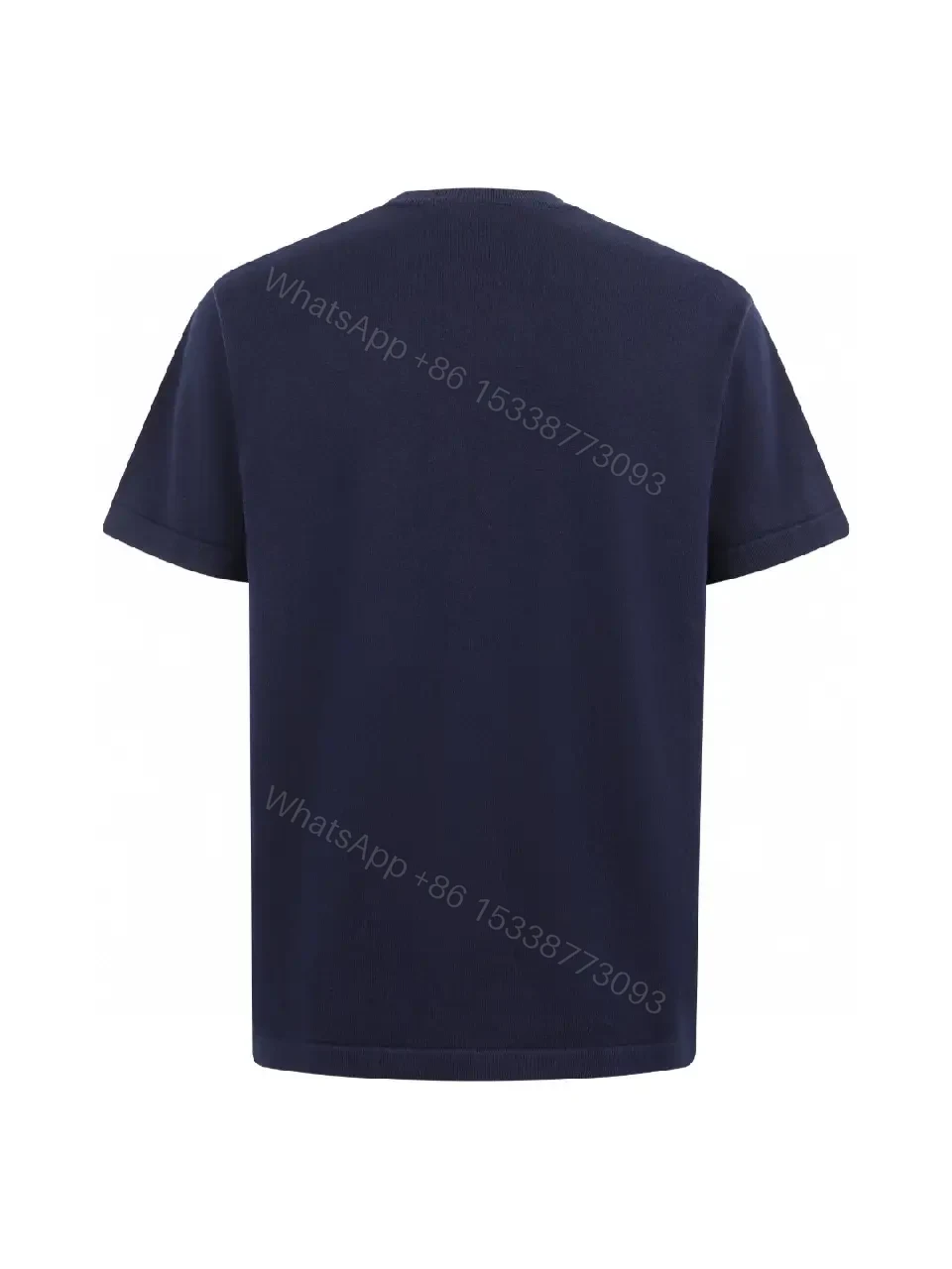 View 10 of Navy Knit Tee—Short Sleeve, Solid, LV Logo Chest