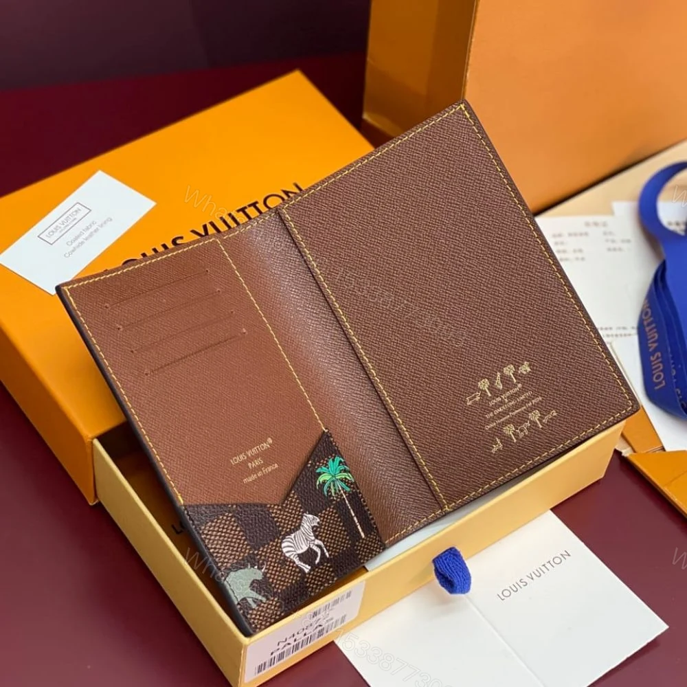 View 5 of Louis Vuitton Passport Cover The Darjeeling Limited Brown 14Cm N40872
