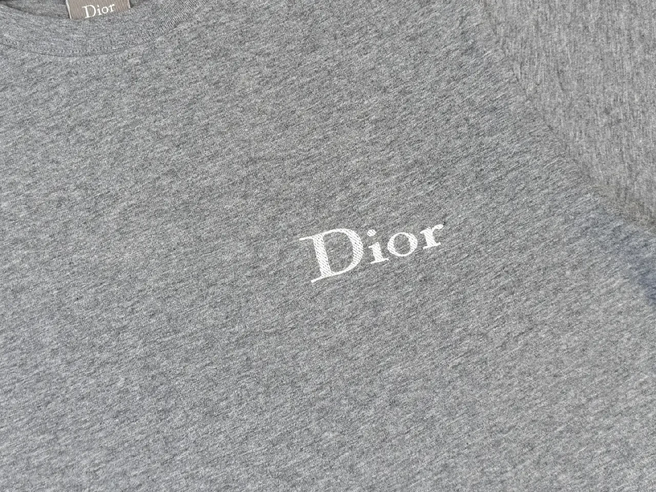 View 6 of Soft Gray Cotton Tee – Subtle Logo, Everyday Luxe, Crew Neck