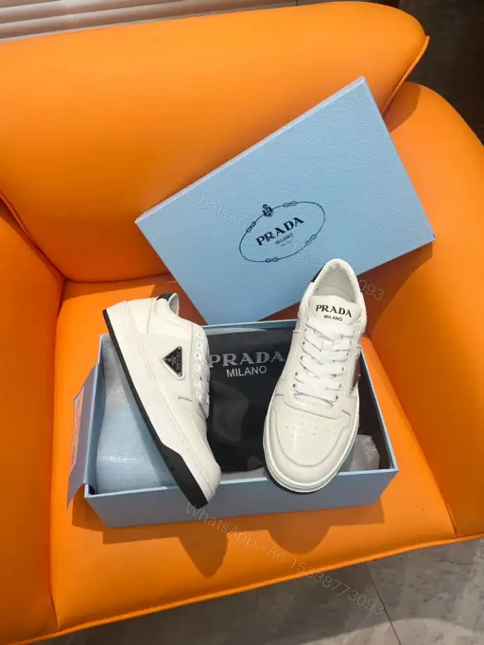 View 3 of PRADA DOWNTOWN LEATHER SNEAKERS IN WHITE – PRD010