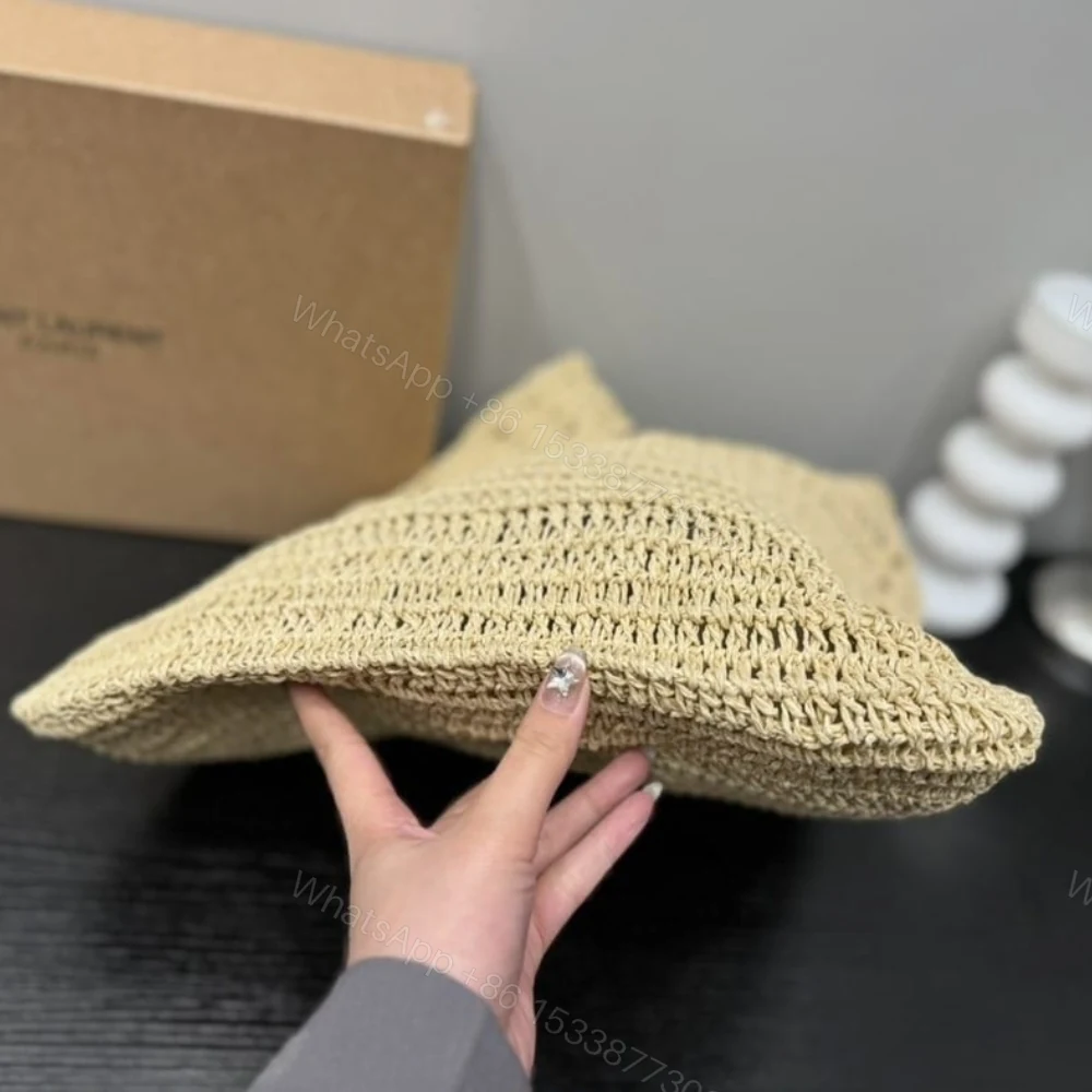 View 8 of Saint Laurent Le 5 À 7 In Raffia Crochet Beige 32Cm 690941GAAAR2080