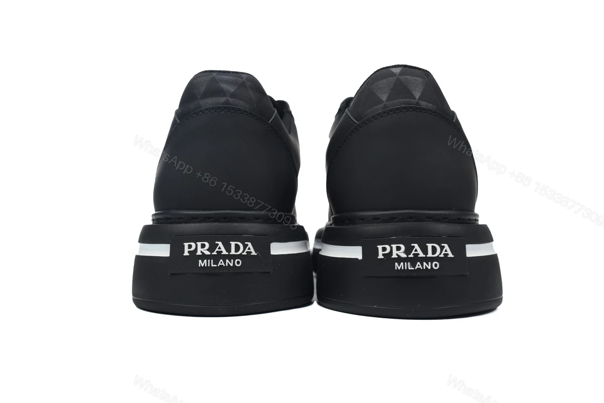 View 3 of Prada Platform Sneakers Black Plaid