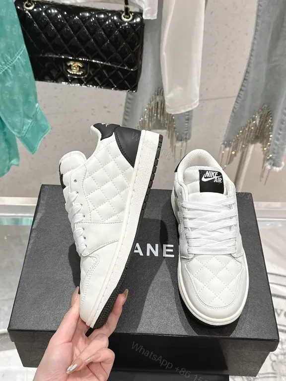 View 5 of White Quilted Leather Sneakers with Emblem - Elevated Comfort