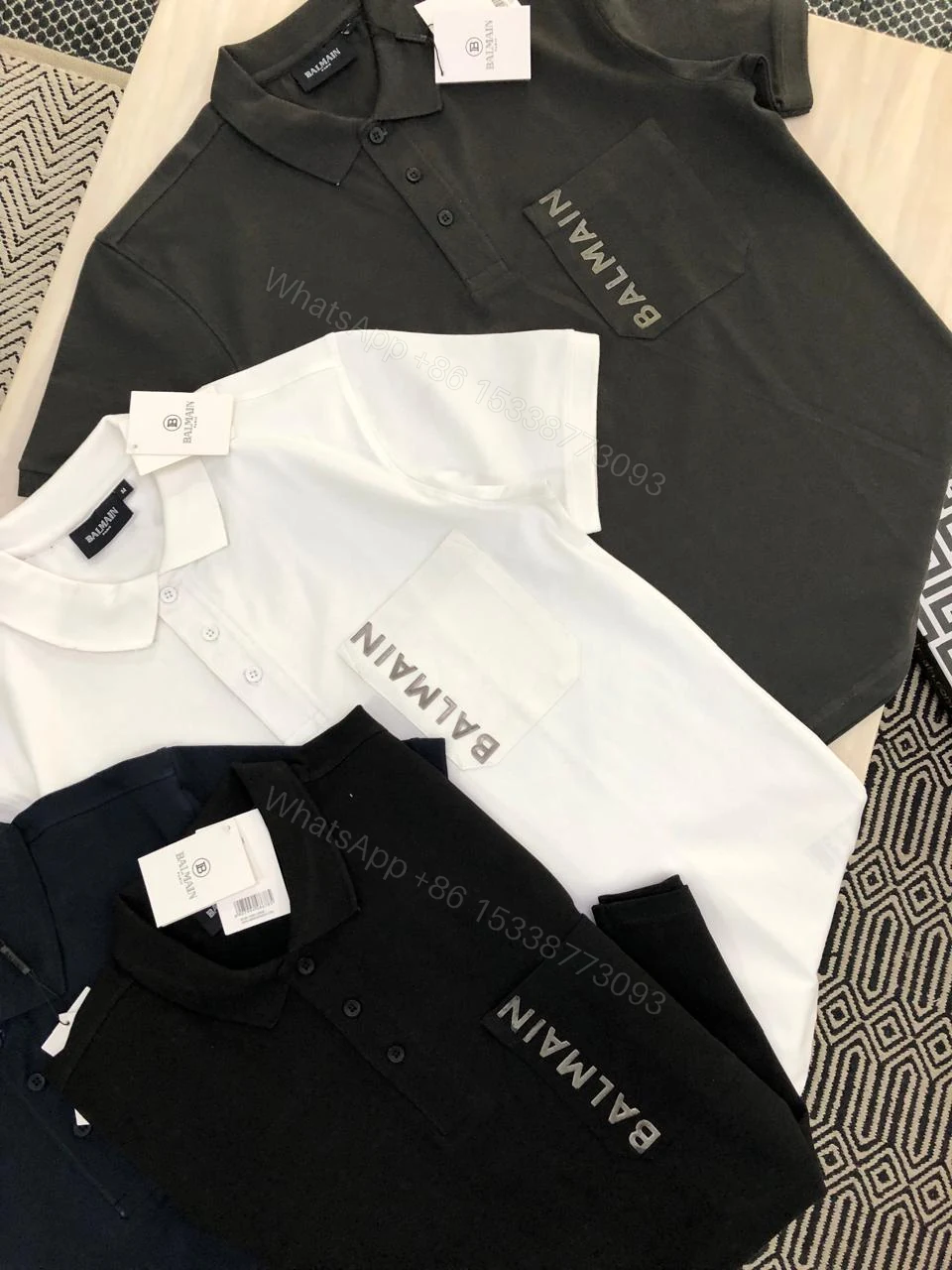 View 5 of BUY FIRST COPY BALMAIN IMPORTED COTTON POLO T-SHIRTS