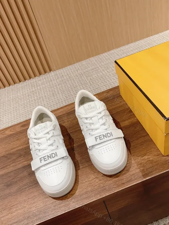 Minimalist White Sneakers with Luxury Comfort & Fendi-Inspired Details — view 1