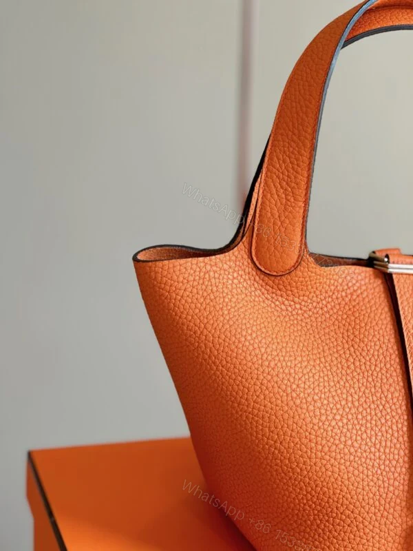 View 4 of Hermes Picotin 18 Orange Togo Leather Gold Hardware