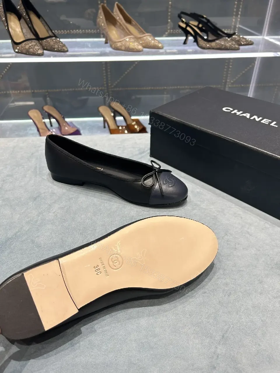 View 8 of Chic Leather Ballet Flats with Embossed Detail, All-Day Comfort
