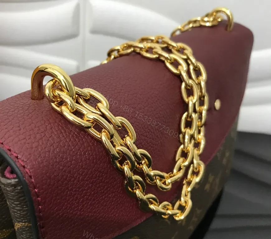 View 3 of Chic Burgundy Monogram Crossbody Bag - Luxury Day-to-Night