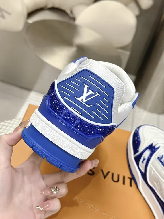 View 7 of Statement-Contrast Luxe Trainer: Premium LV-Style High-Tops