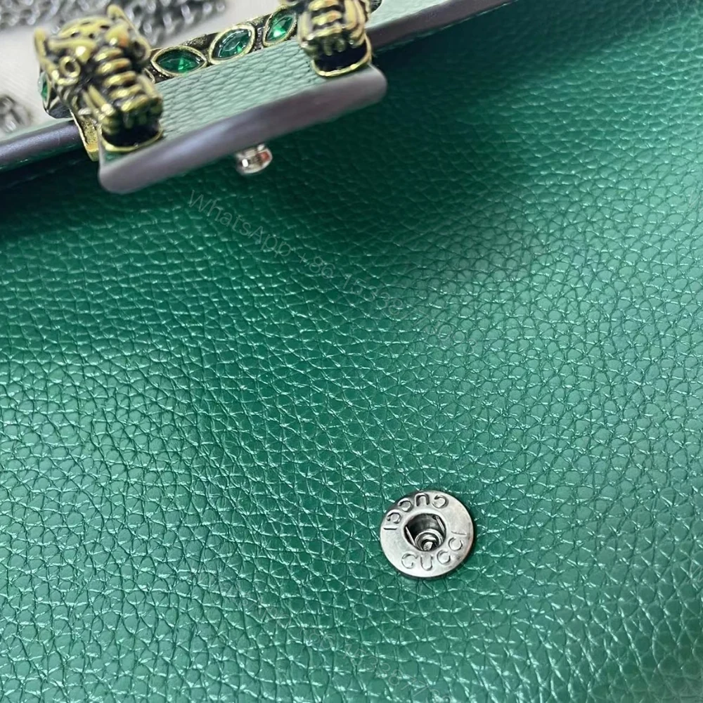 View 4 of Gucci Women Dionysus GG Supreme Chain Bag Green 20Cm 401231 CAOGX 3120