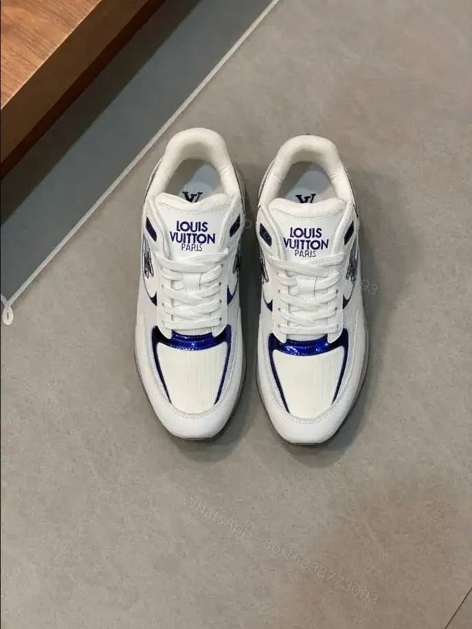 View 7 of LOUIS VUITTON RUN AWAY SNEAKERS IN WHITE AND BLUE – LSVT360