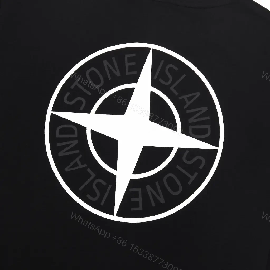 View 2 of Black Cotton Crest Tee — Minimalist, Modern Utility, SoftFeelTM