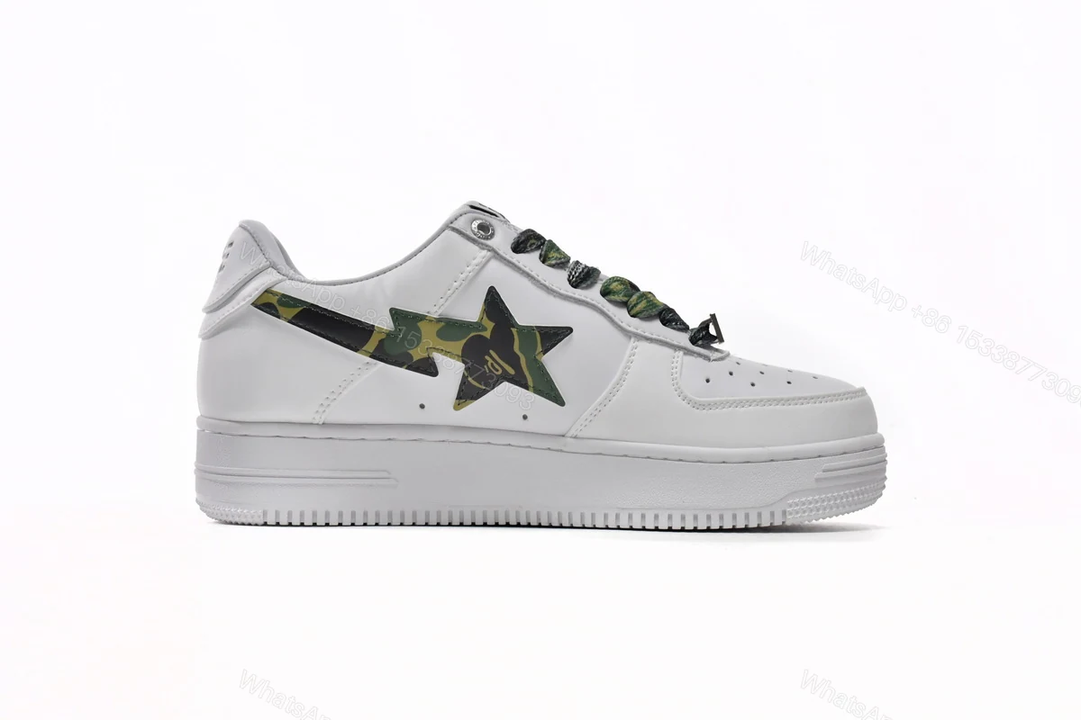 View 2 of Cheap Bape Sta Low White Green Camouflage 1H20-191-045(BapeSta)