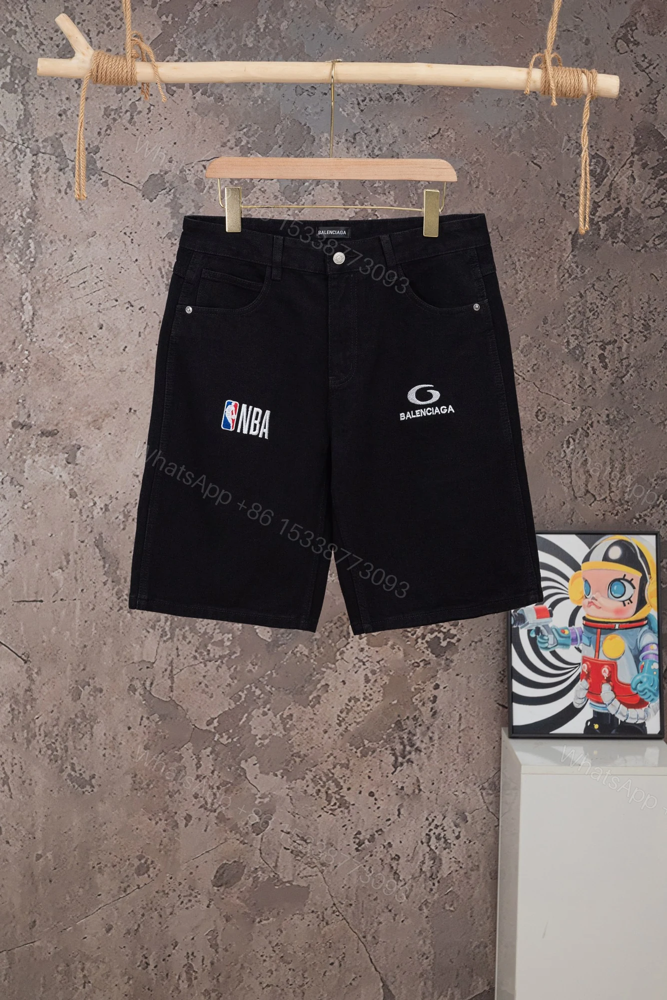 Balenciaga A貨男士牛仔短褲NBA聯名設計簡約潮流百搭款 — view 1
