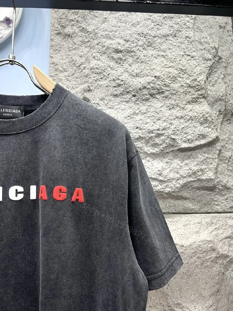 View 7 of Vintage Black Logo Tee | Soft Cotton Blend, Oversized Fit, Distressed Seamless
