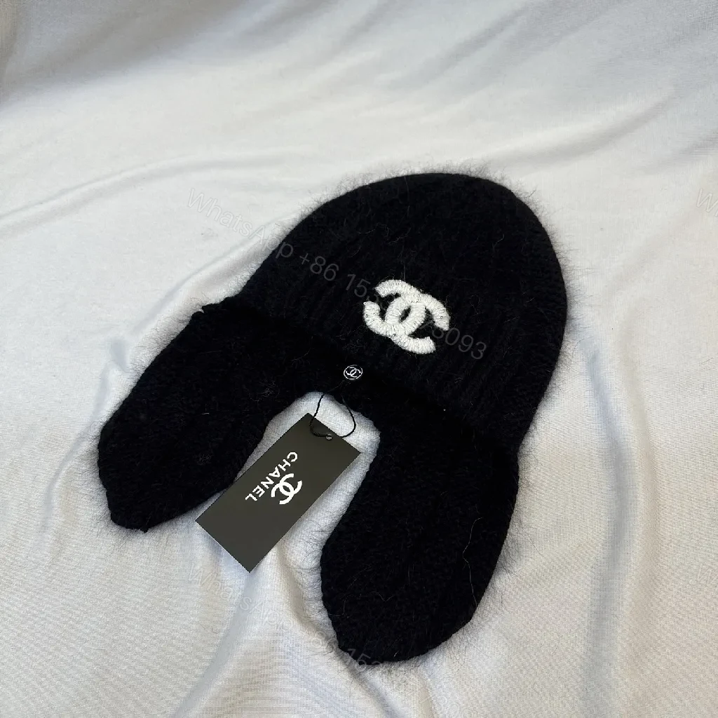 View 2 of White Knit Trapper Set – Luxe Designer-Inspired Warmth, Earmuff & Scarf
