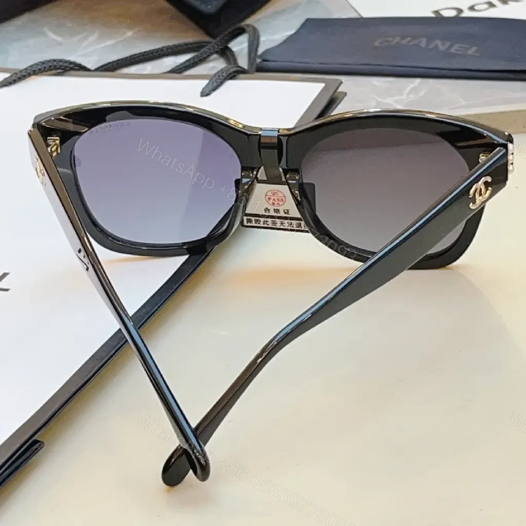 View 10 of Black Glossy Sunglasses Oversized Square Frame with Logo Detail