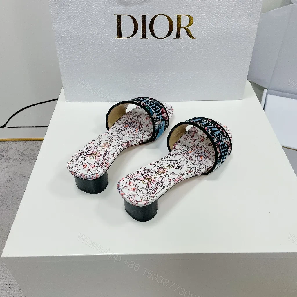 View 3 of Floral Slides + Satin Strap + Luxe Couture + Signature Logo Slide