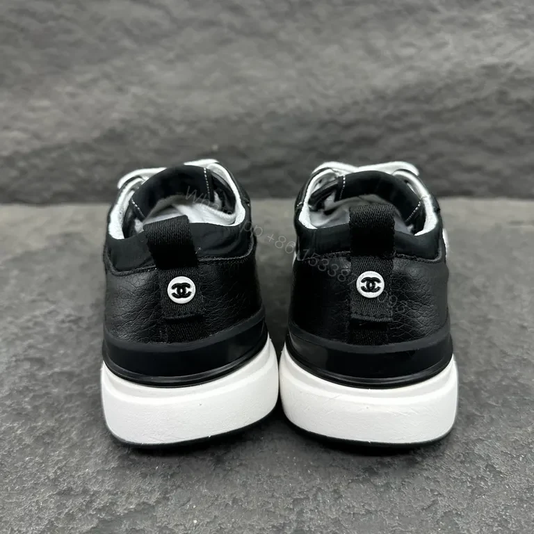 View 6 of Chanel-Inspired Trainer: Luxe Black Leather, Everyday Comfort