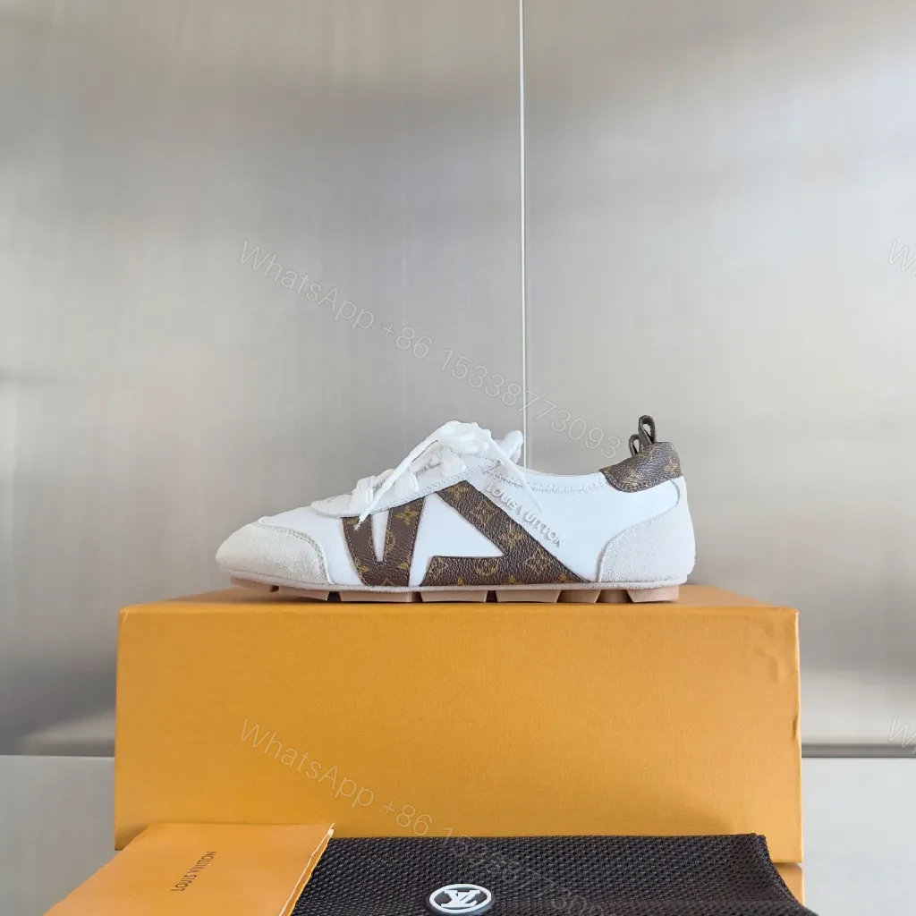 View 4 of White Leather Suede-Accent Sneakers: Modern Luxury Everyday Wear