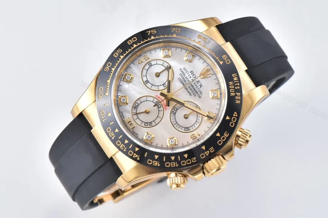 View 3 of BP Factory Clean Factory – **Rolex Gold Daytona Black Rubber Strap