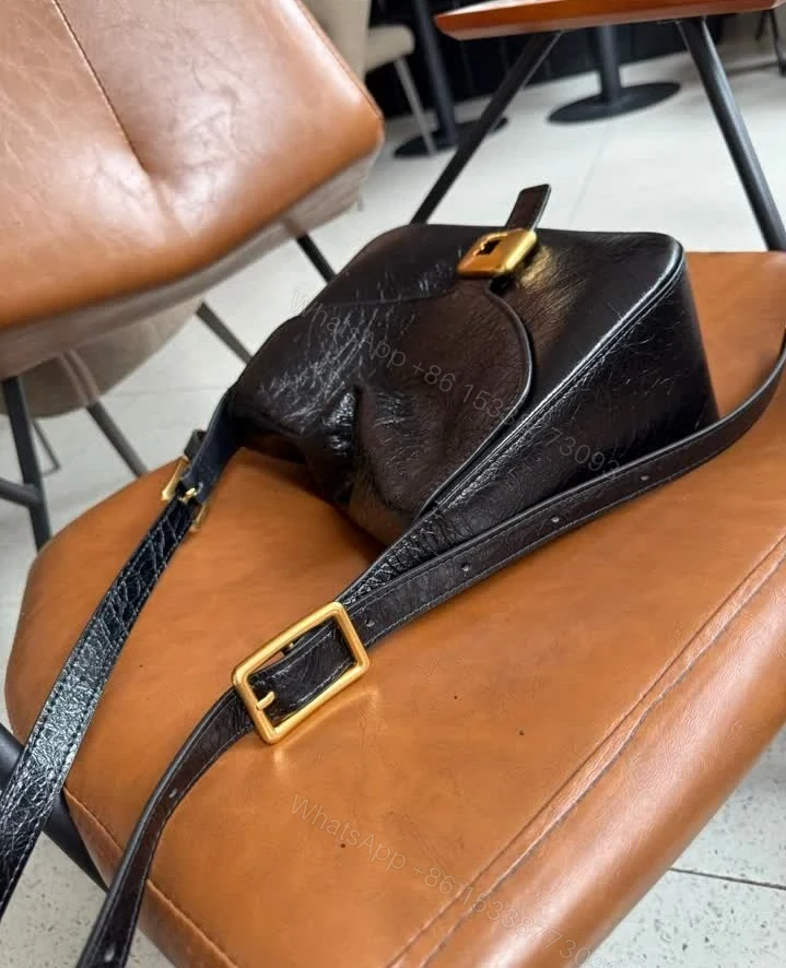 View 6 of Balenciaga Replica Clicca Medium Black Leather Shoulder Bag