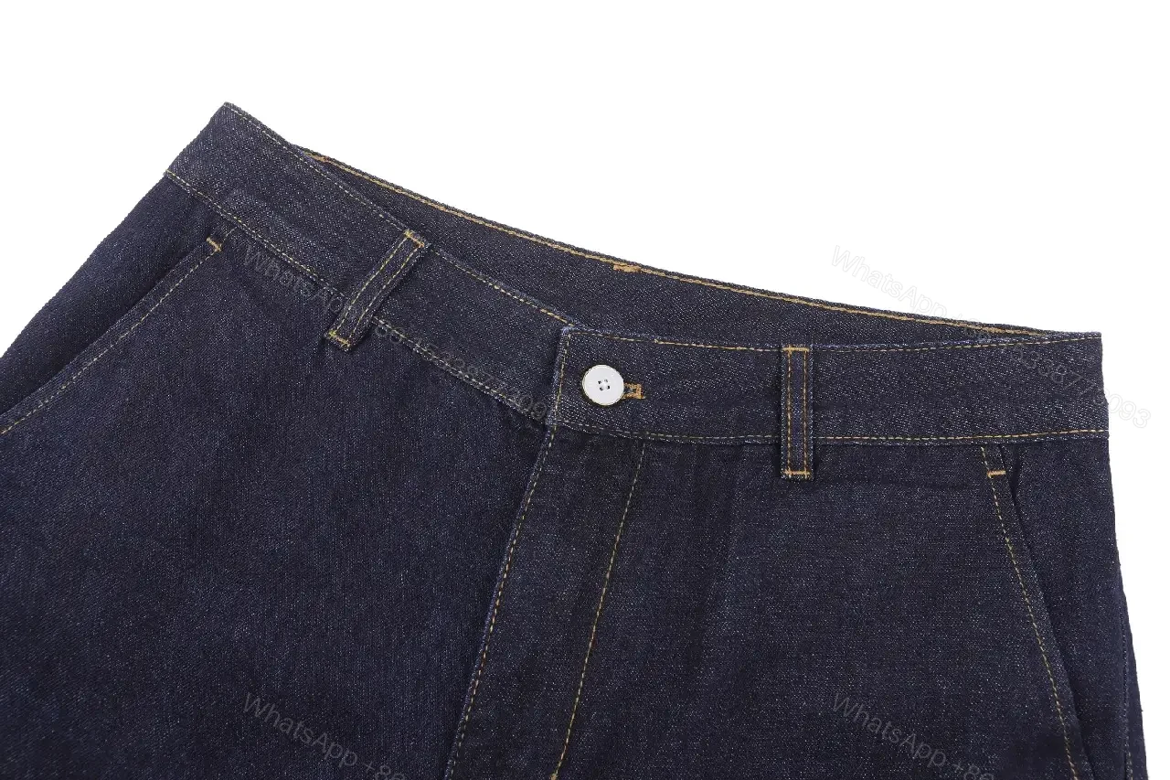 View 7 of Dark Denim Bermuda Shorts Cotton Classic LV Logo Short Pants