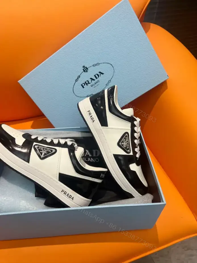 View 3 of DOWNTOWN LEATHER SNEAKERS IN WHITE AND LACQUER BLACK- PRD008