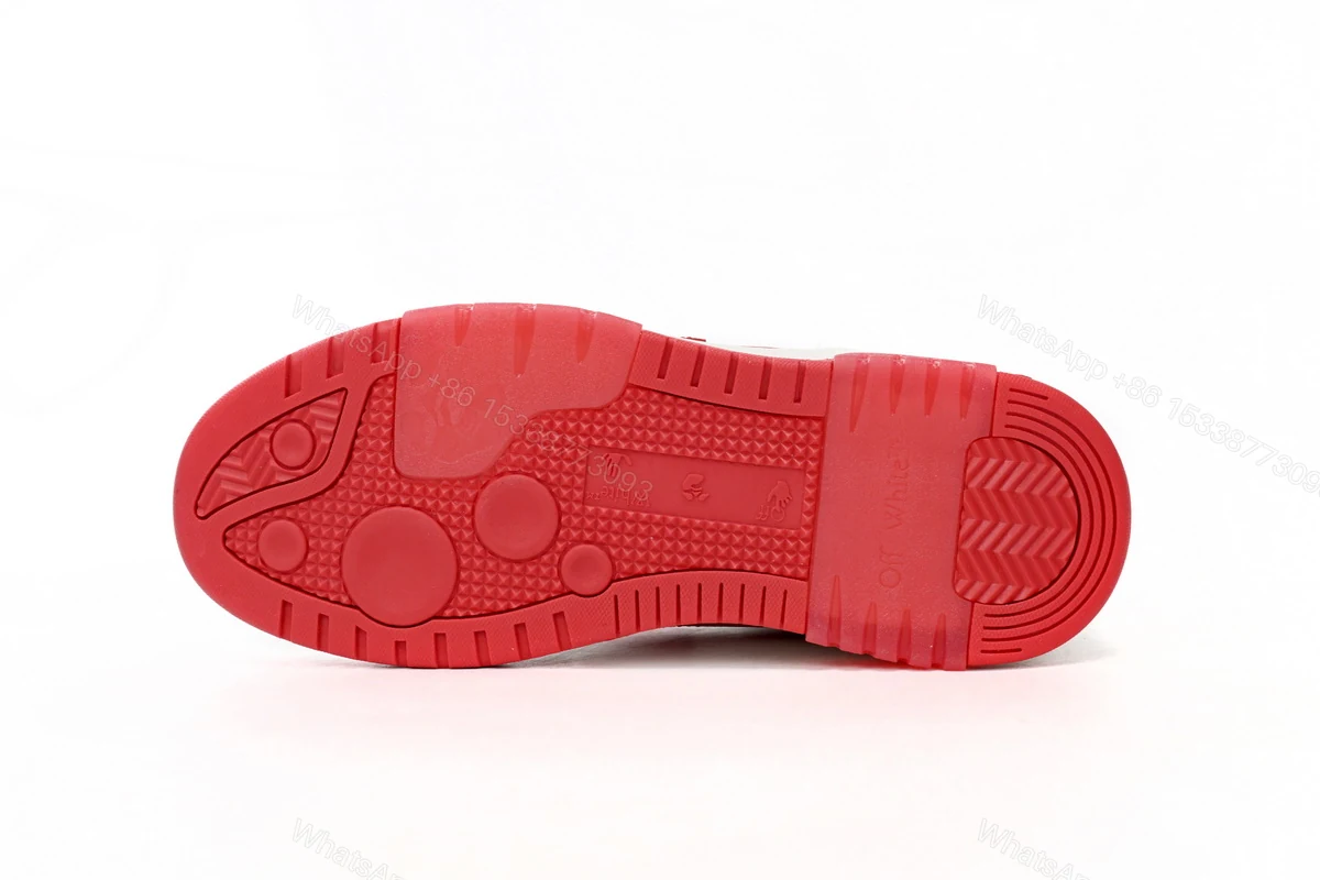 View 3 of OFF-WHITE Out Of Office "OOO" Low Tops White Red OMIA189F22LEA0010125
