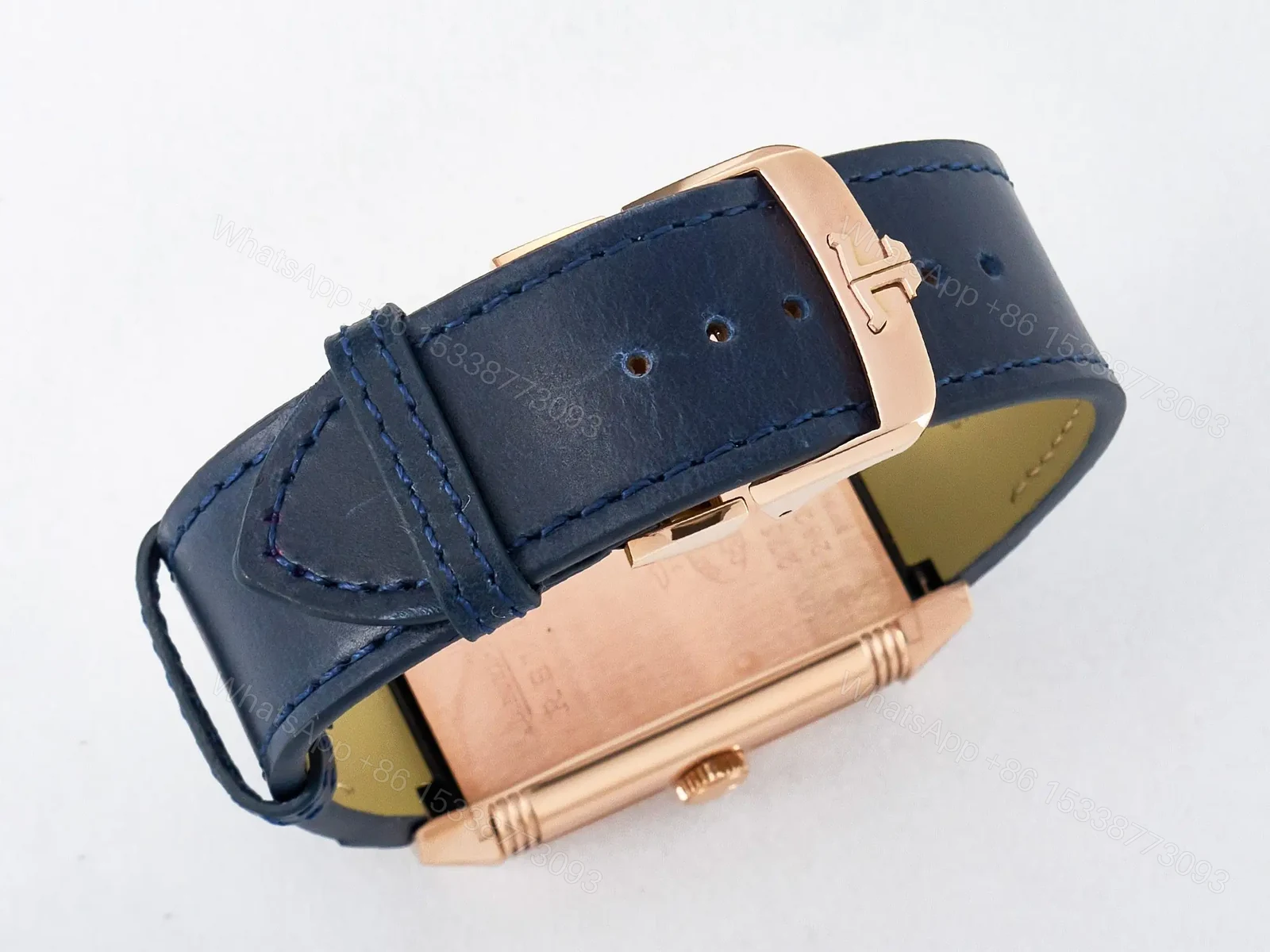 View 19 of Reverso Tribute Duoface Small Seconds RG MGF Best Edition Blue Dial on Blue Leather Strap A854A