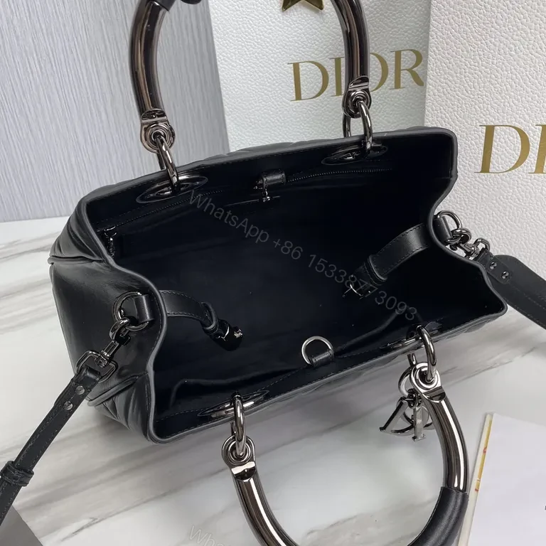 View 8 of Chic Quilted Dome Bag â€“ Calfskin, Dior Charms, Structured Luxury Bag