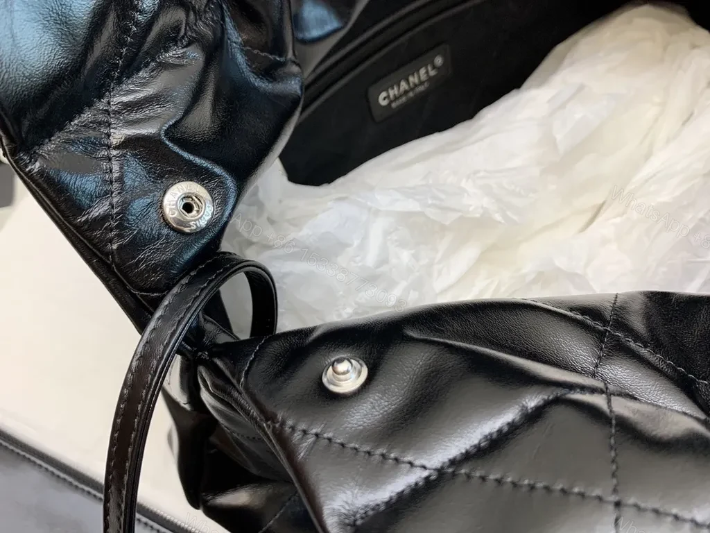 View 2 of Chanel-Inspired Quilted Black Leather Tote: Luxury That Moves