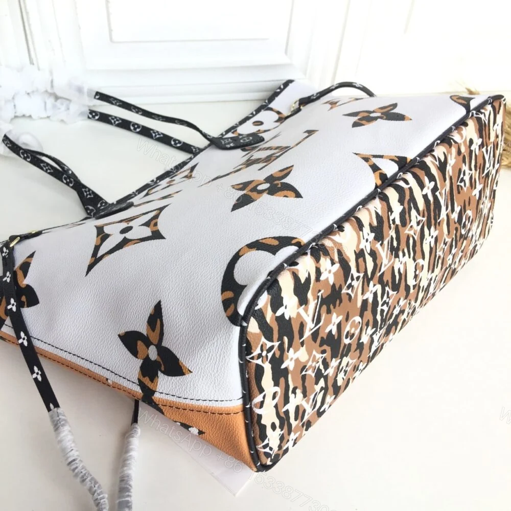 View 6 of Louis Vuitton Neverfull Monogram Giant Jungle MM White Havana 31Cm M44716