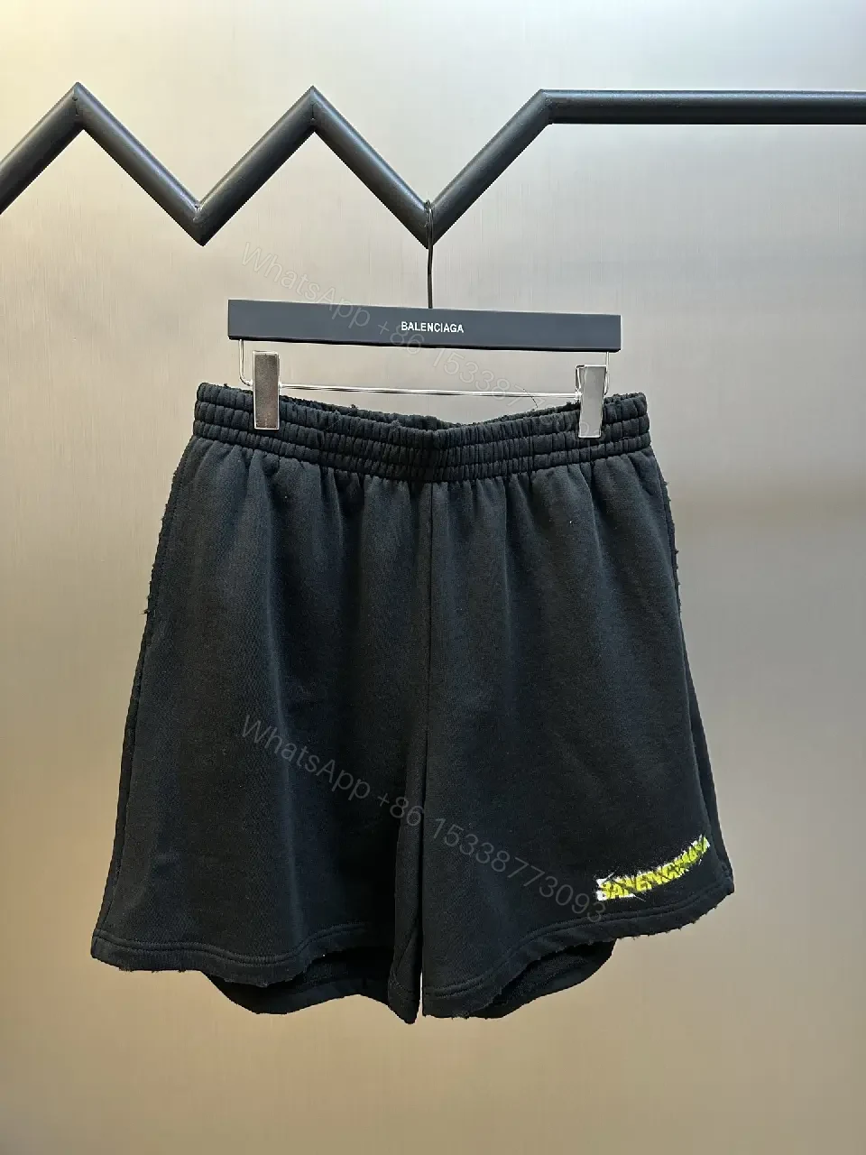 View 2 of Breathable Black Knit Shorts: Street Luxury Comfort