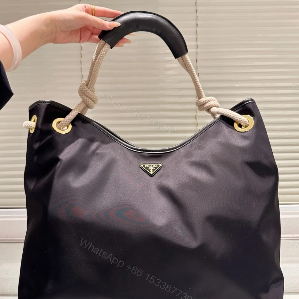 View 2 of PRADA MARINER LARGE RE NYLON SHOULDER BAG BLACK 48CM 1BC244 2HG8 F0002 V OOO