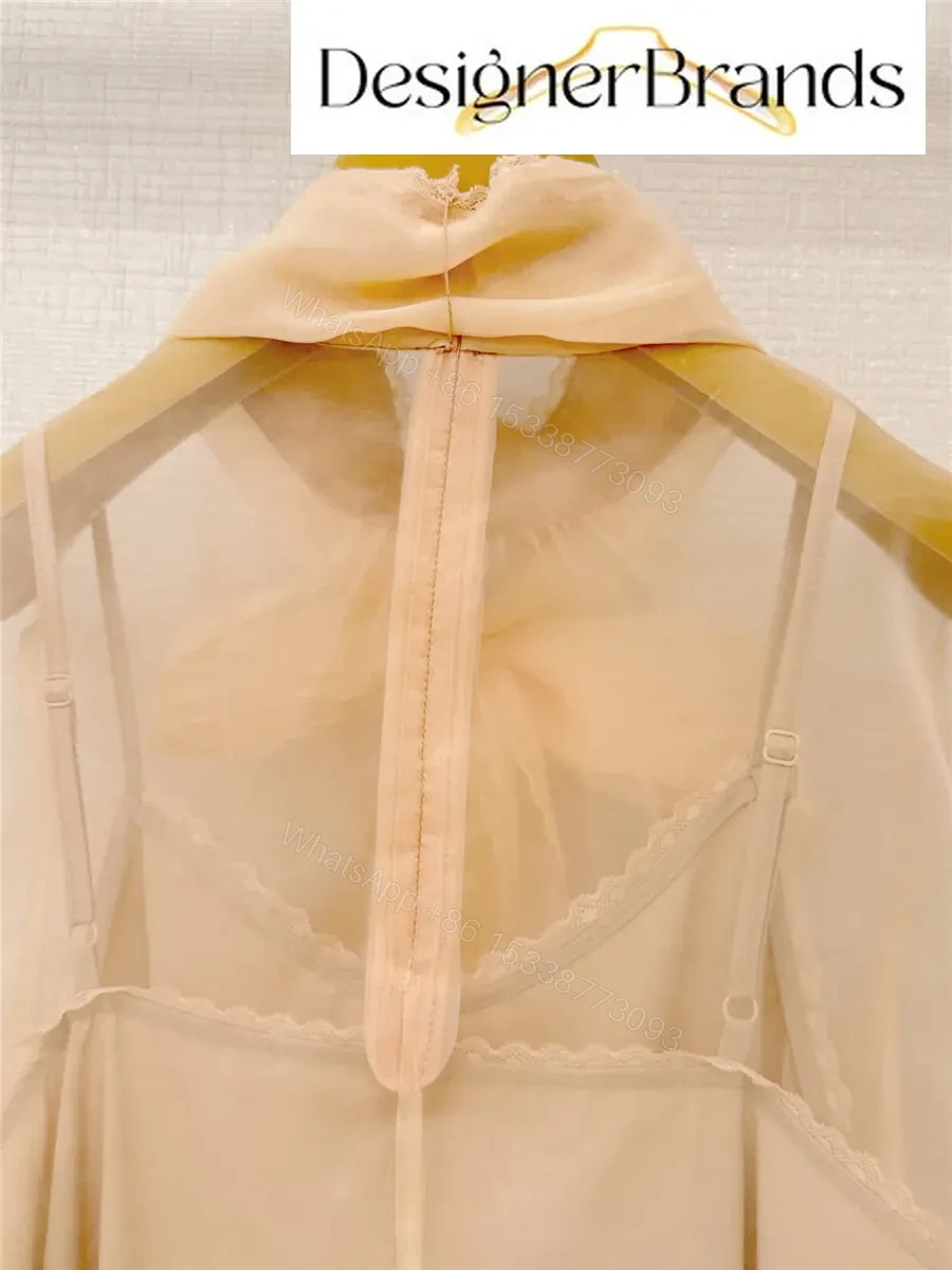 View 8 of Zimmermann Women Beige Silk Organza Top