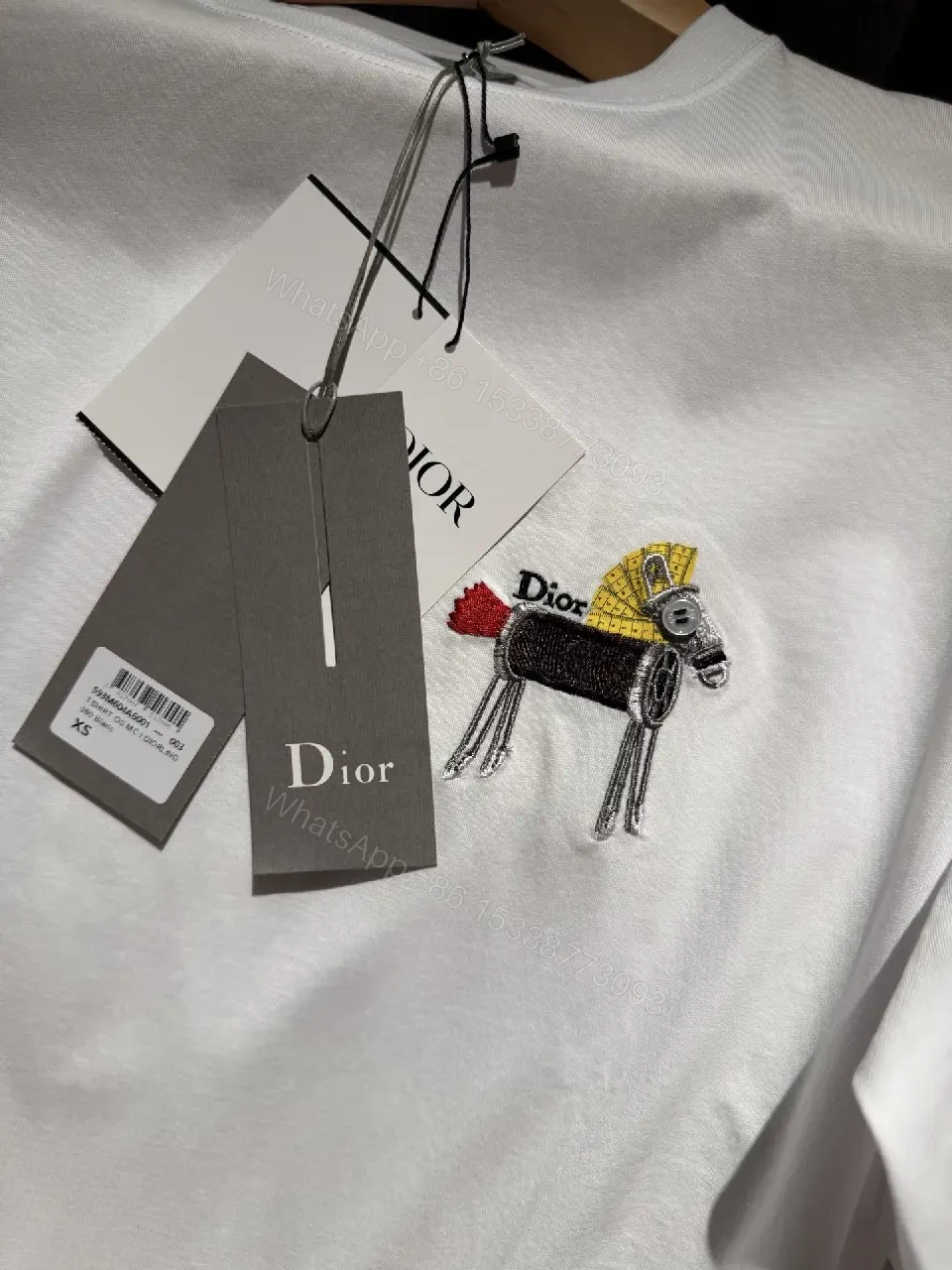 View 6 of White Cotton Tee with Patch – Subtle Designer-Inspired Luxthe Tee