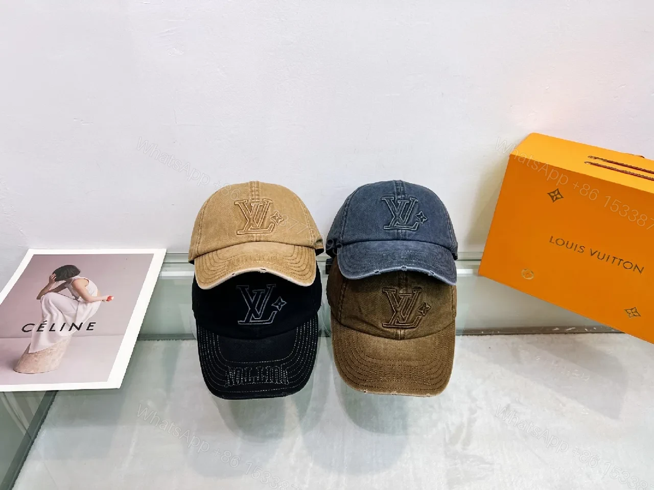 View 14 of Distressed Cotton-Twill Cap: Subtle LV Monogram Luxury