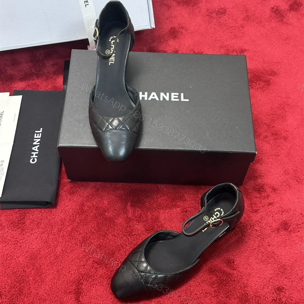 View 7 of 高仿Chanel*G38441B露邊高跟單鞋小牛皮黑色4.5CM免檢版