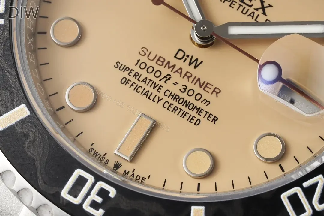 View 5 of Best Rolex DIW Submariner Beige replica 40MM Oyster Bracelet Edition RG-DIW-SUB-BEIGE-OYSTER-40