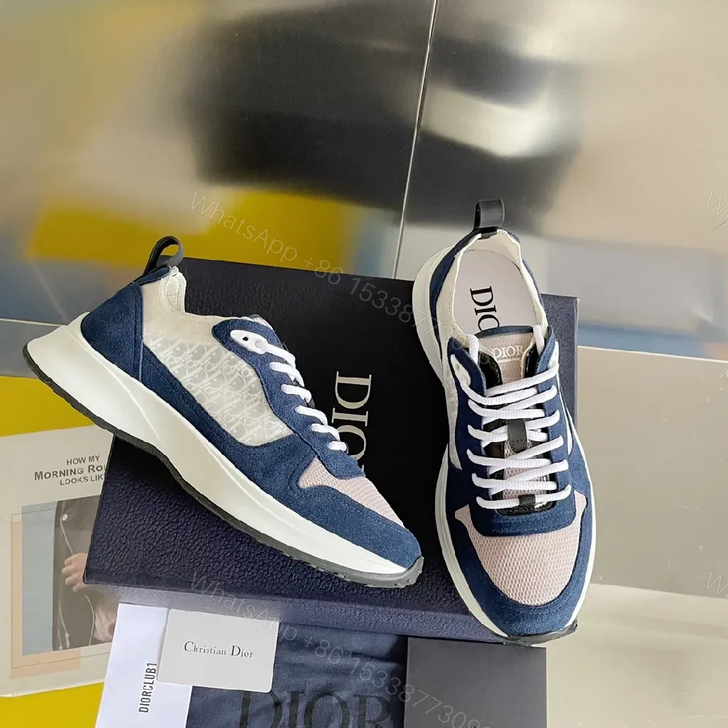 View 3 of Navy Suede-Mesh Hybrid Sneakers with Luxe Comfort