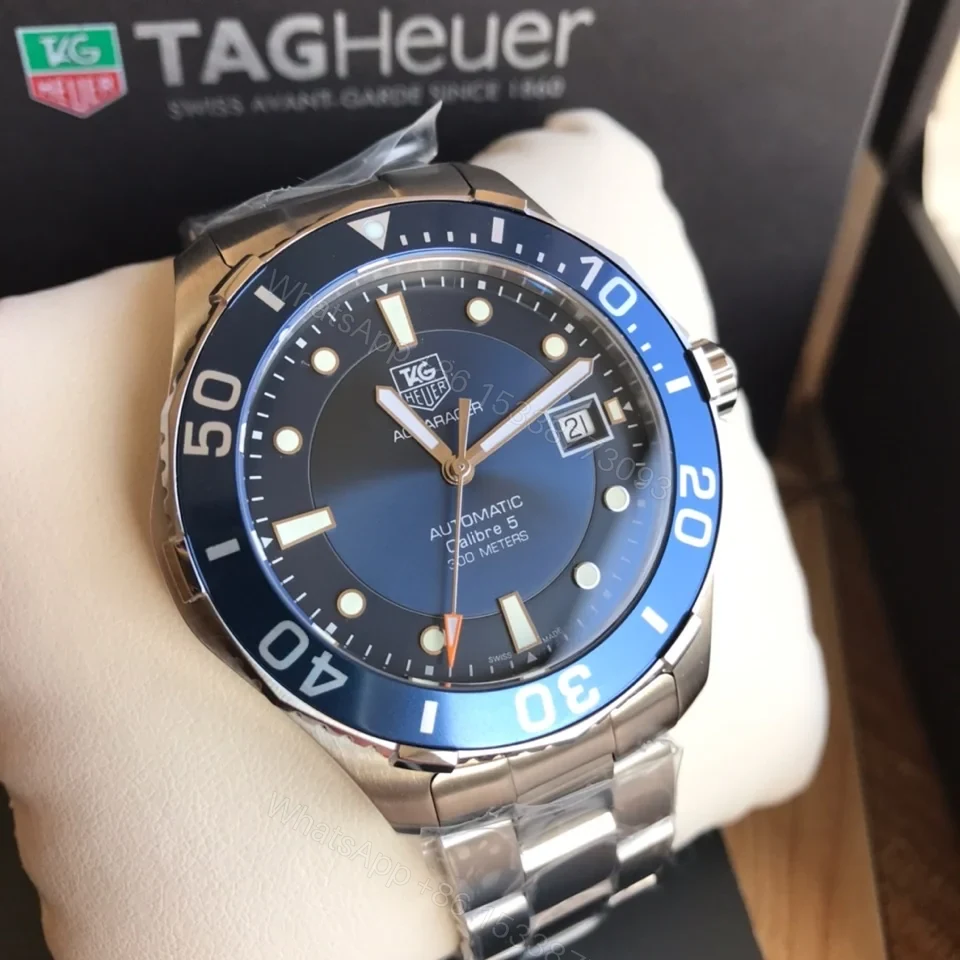 View 7 of TAG Heuer Aquaracer 300M Calibre 5 41 Stainless Steel Blue Dial Bracelet WAN2111.BA0822