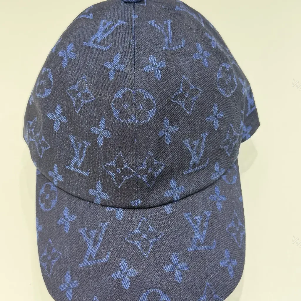 View 9 of Dark Navy LV Embroidered Monogram Logo Baseball Cap