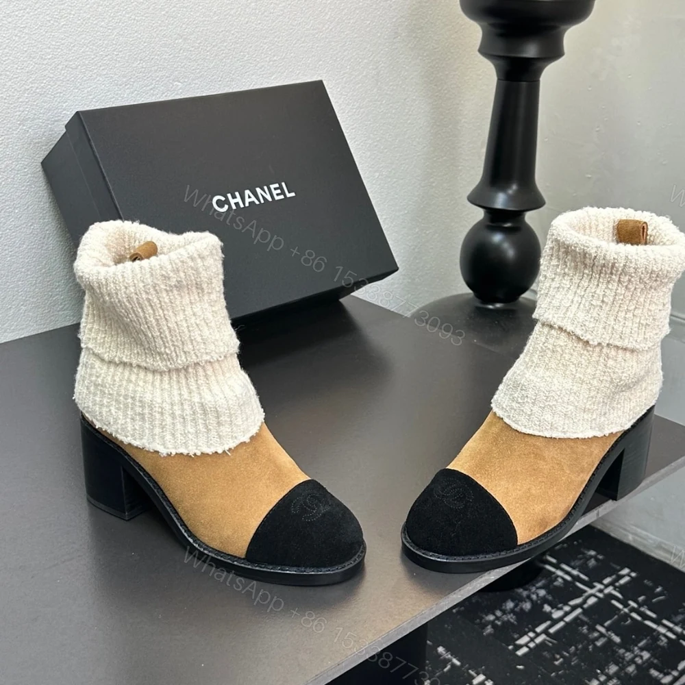View 5 of CHANEL KNIT BOOTS BEIGE G46038 B18433 NZZX3