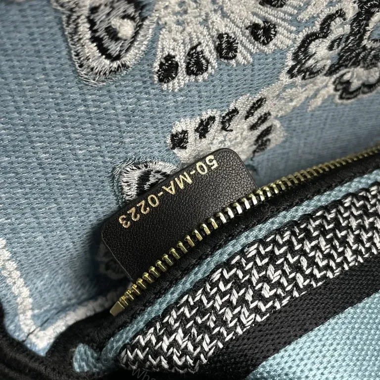 View 7 of Patterned Textured Handbag with Dior-Inspired Hardware - Everyday Luxury