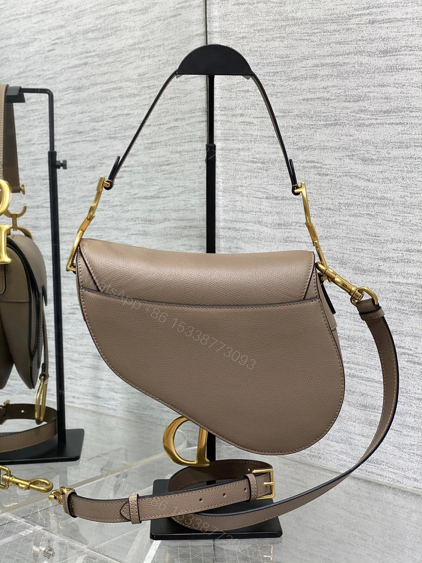 View 4 of Dior Saddle Bag in Brown Gold Hardware