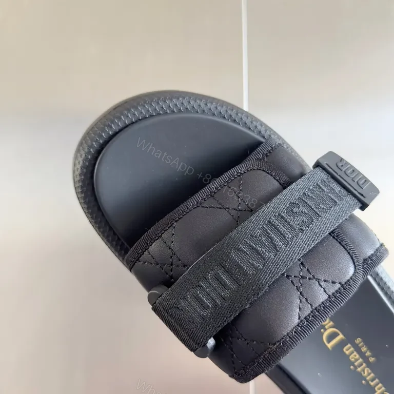 View 7 of Minimalist Leather Slide with Signature Detailing - Designer-Inspired Comfort
