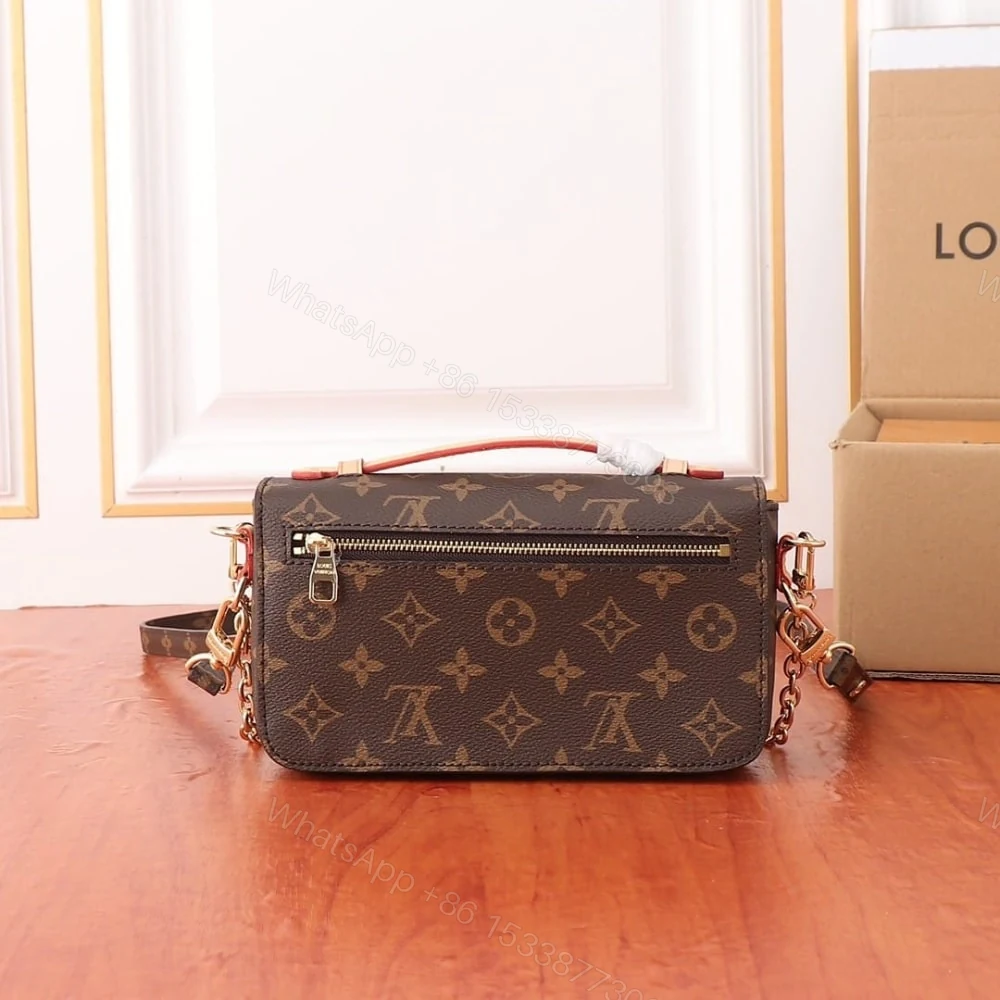 View 4 of Louis Vuitton Pochette Métis East West Bag Monogram Brown 22Cm M46279