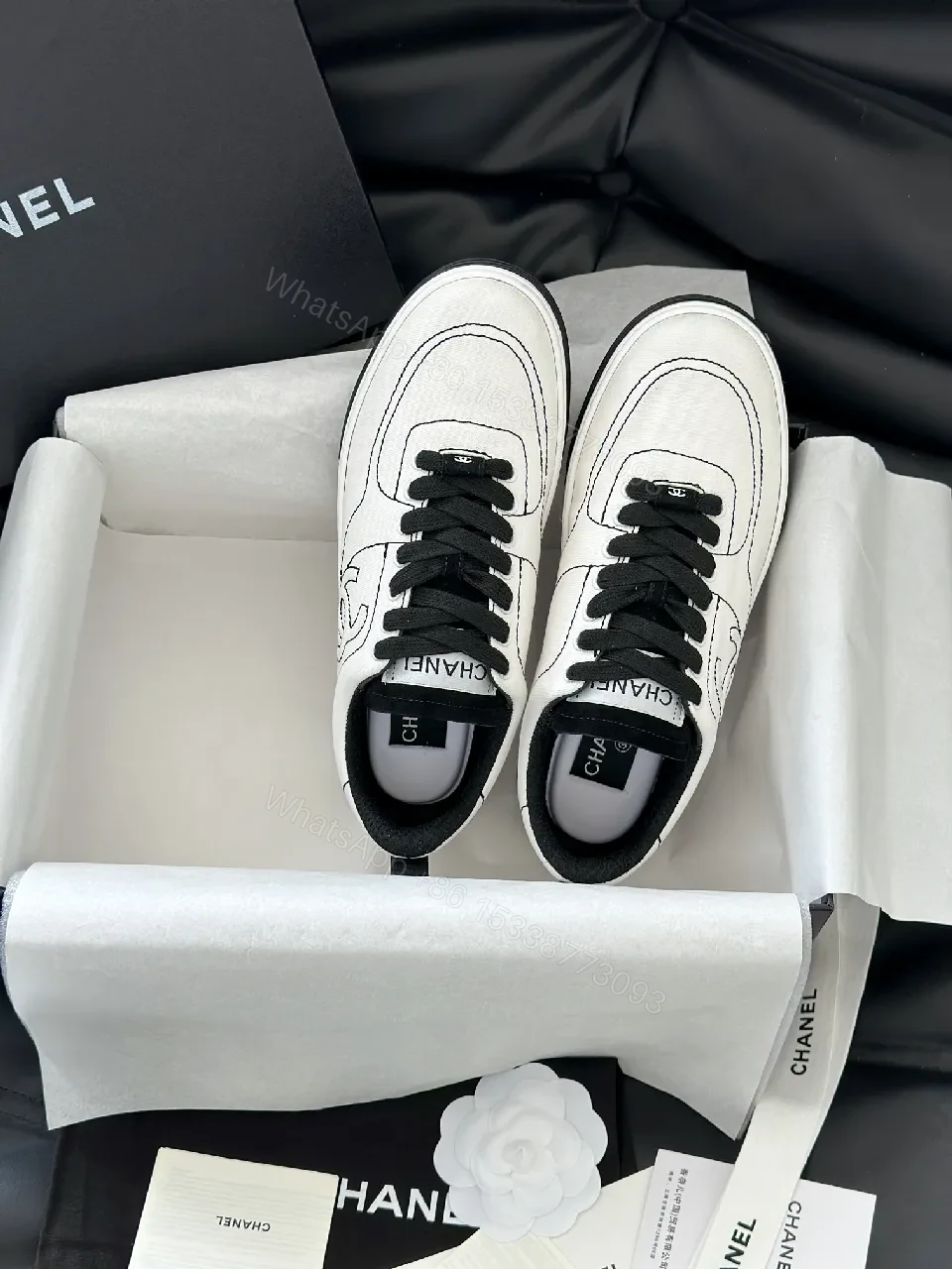 View 8 of Premium White Leather-like Low-Top Sneakers: Sleek, Comfortable, Versatile